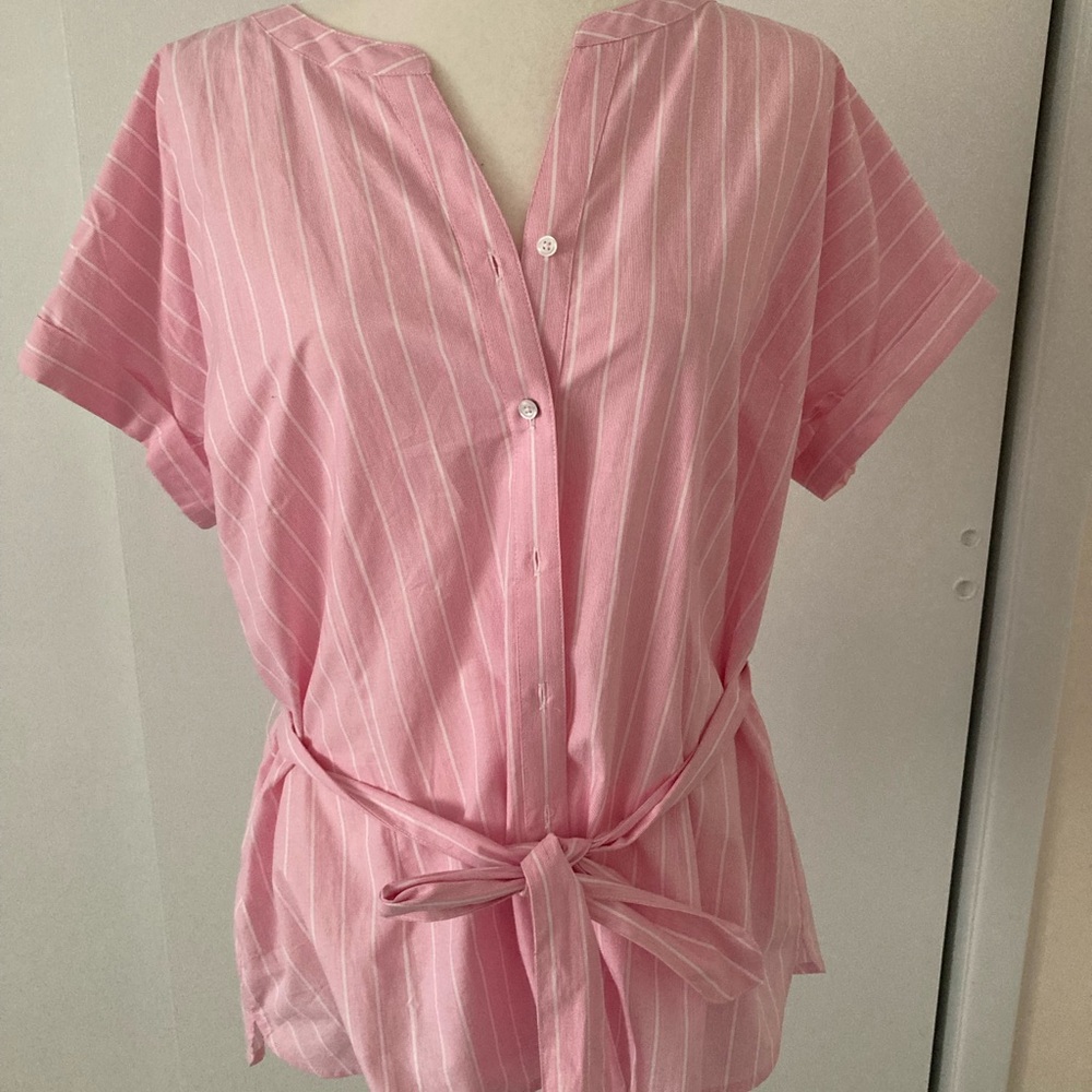 Talbots pink short sleeve shirt XL